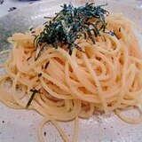 市販の明太子スパゲティーのソースをグレードアップ！